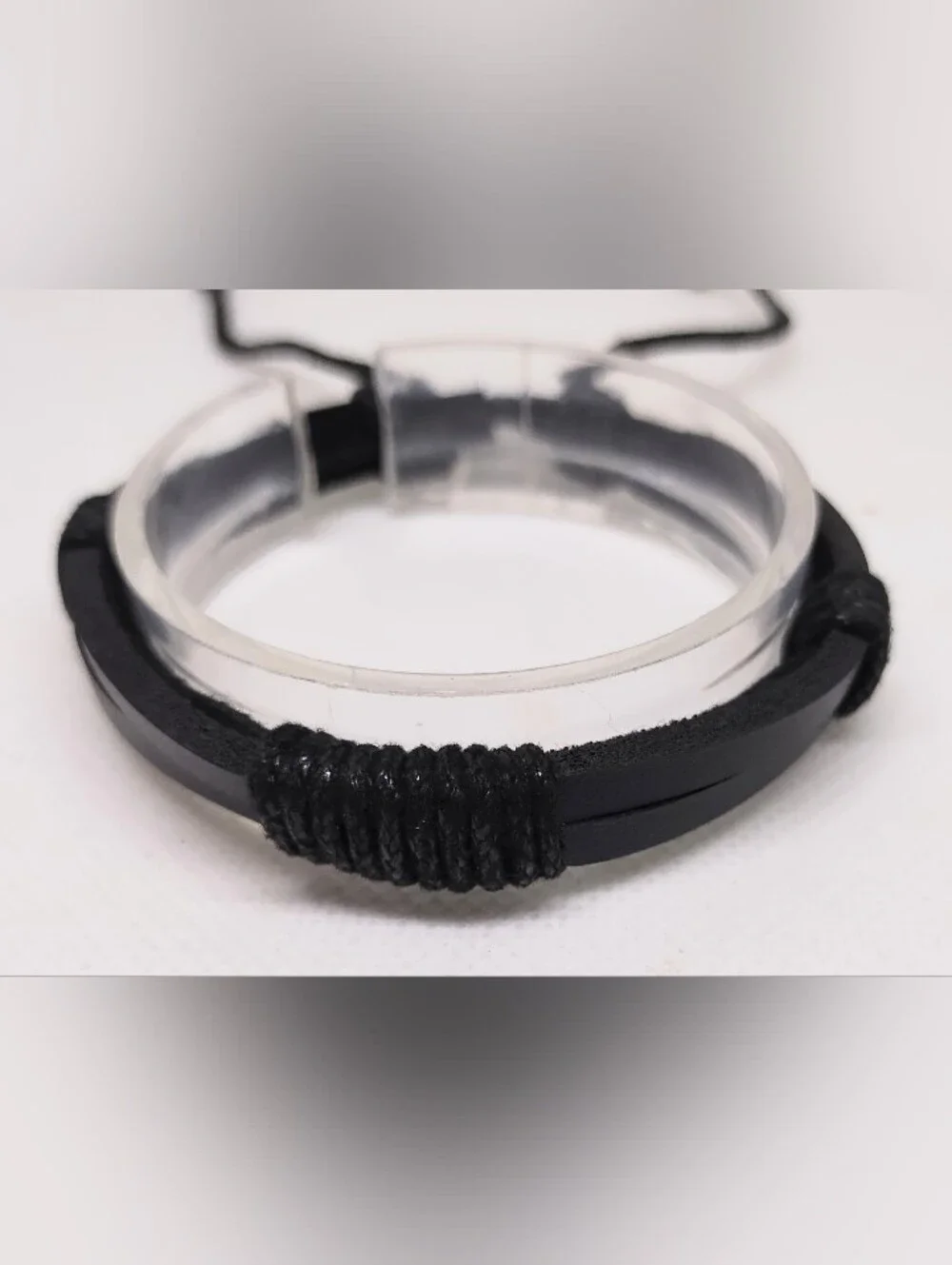 Men's Bracelet Leather Layered Black Jewelry New G18‎